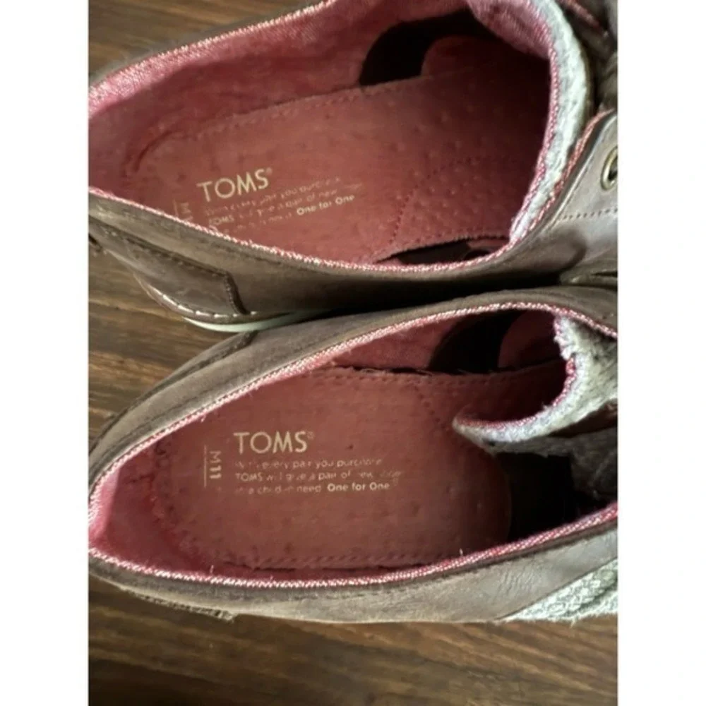 Tom's Oxford Mens Business Casual Shoes 11.5 Knit/leather Tie‎ UPS